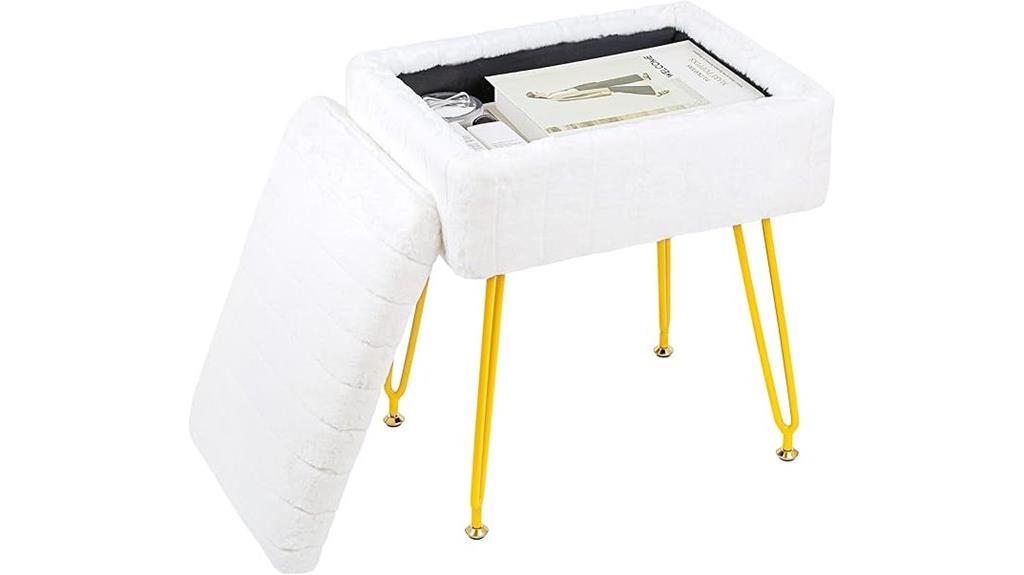 storage ottoman footrest white