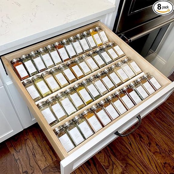 MIUKAA Clear Acrylic Spice Drawer Organizer (4 Tier)