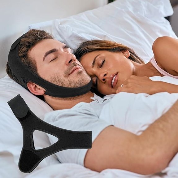 Chin Strap for Snoring: Adjustable Jaw Support (Black)