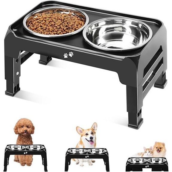 COMESOON Elevated Dog Bowls with Adjustable Stand