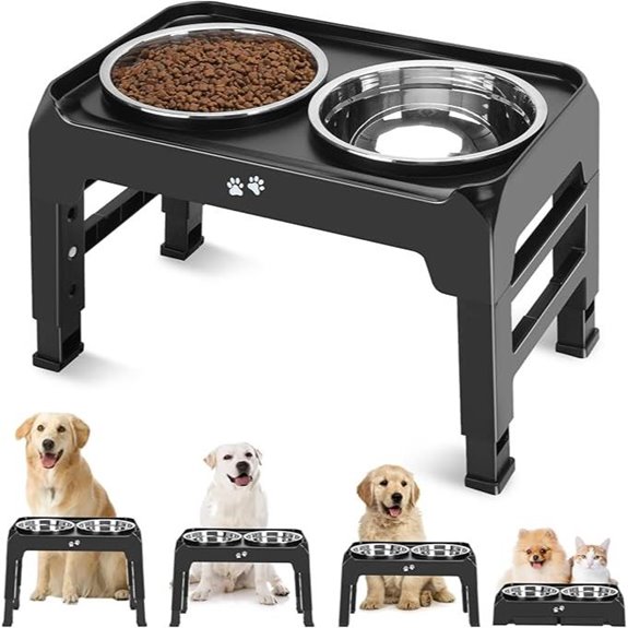 COMESOON Elevated Dog Bowls with Adjustable Stand