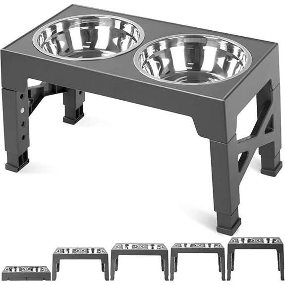 Niubya Elevated Dog Bowls with Adjustable Heights