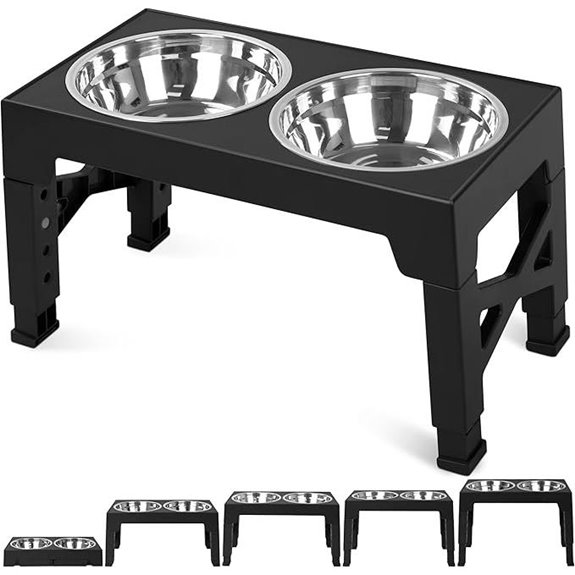 Niubya Elevated Dog Bowls with Adjustable Heights