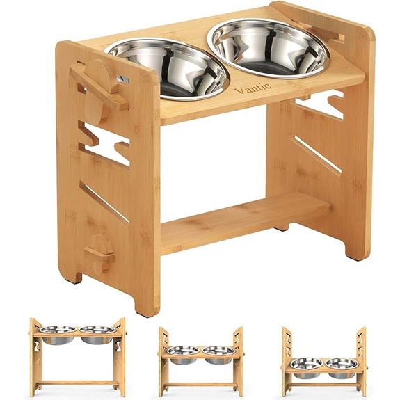 Vantic Elevated Dog Bowl Stand with Dishes