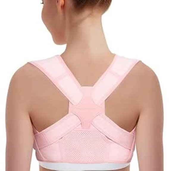 Vicorrect Posture Corrector: Adjustable Upper Back Support (Pink)
