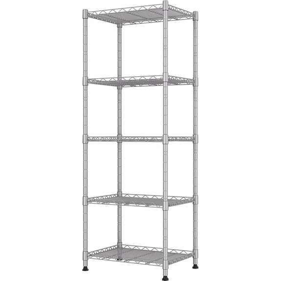 REGILLER 5-Wire Adjustable Shelving Storage Rack Silver