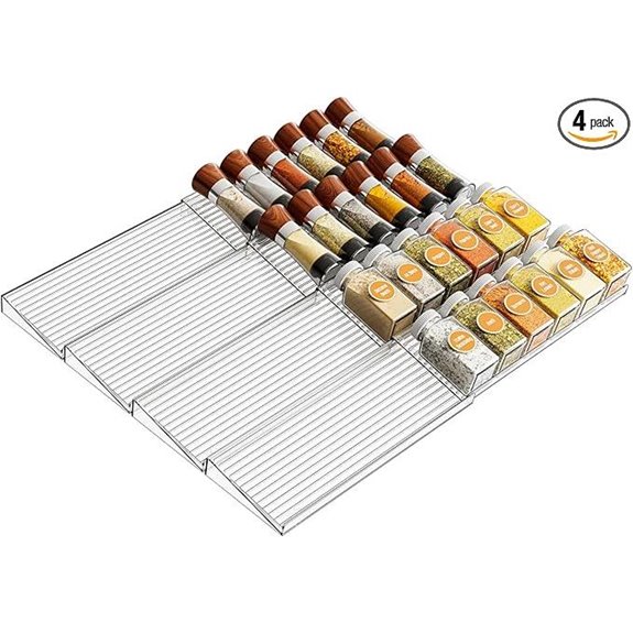 Yieach 8-Pack Adjustable In-Drawer Spice Organizer