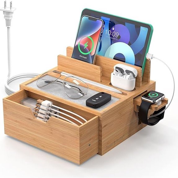 Pezin & Hulin Bamboo Charging Station with Cables