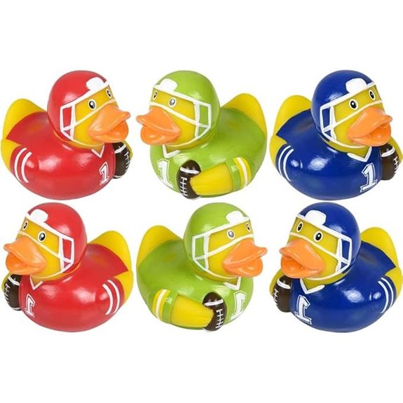 Football Duck Toy Pack of 6 for Kids Bath Time