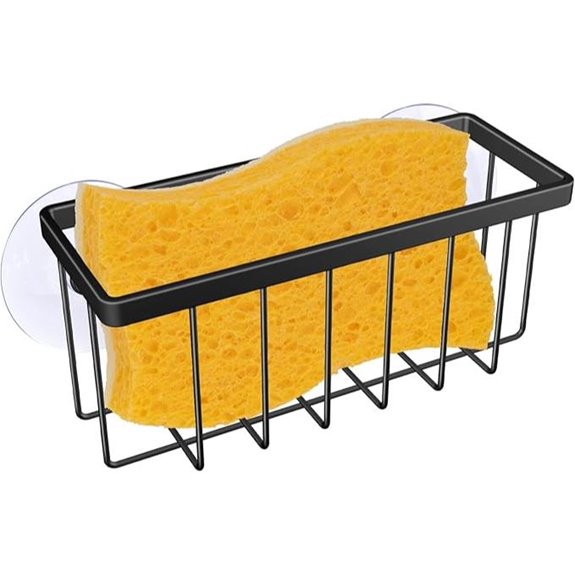 Kitchen Sink Sponge Holder and Caddy (Black)