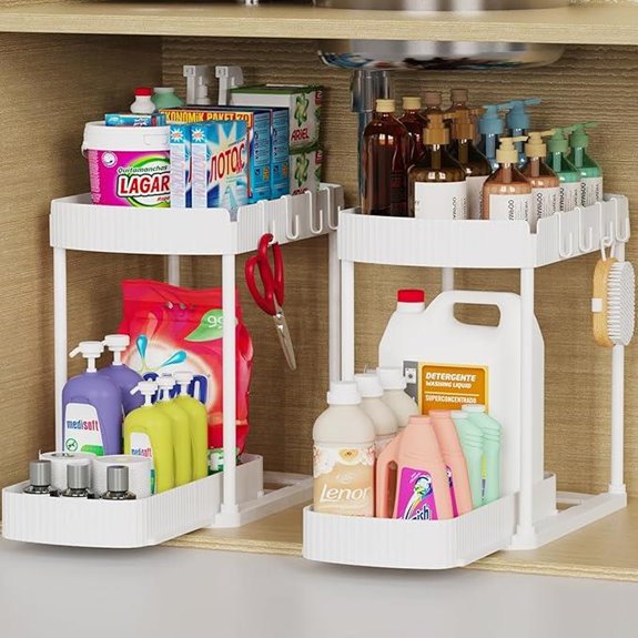 Two-Pack Pull-Out Storage Organizers for Cabinets (12.8