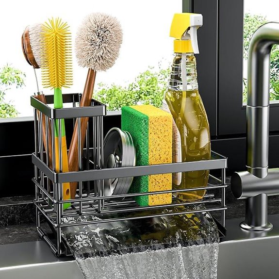 Cisily Sink Caddy with Drain Tray and Sponge Holder