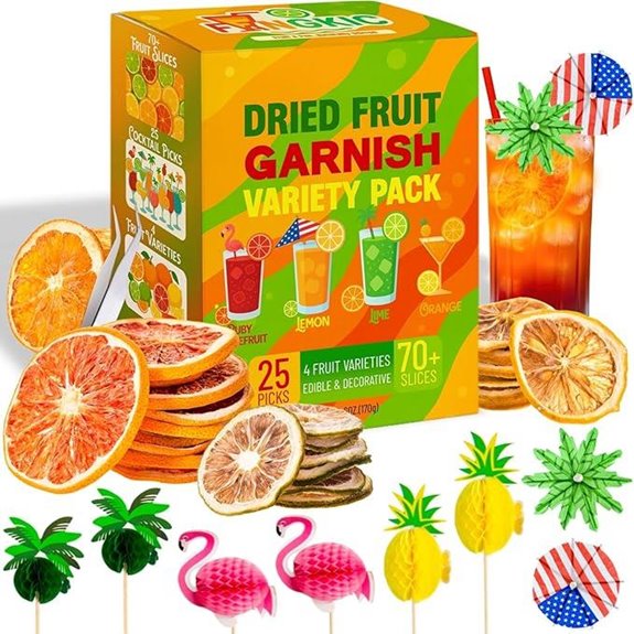 Dehydrated Citrus Slices Set with Garnishes and Umbrellas