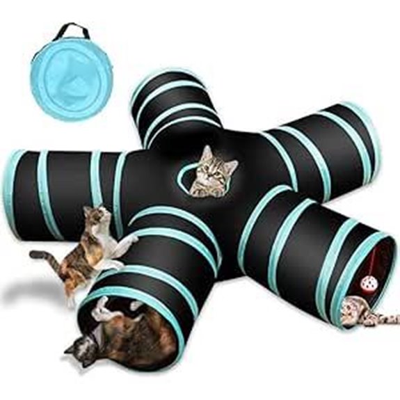 Cat Tunnel Toy 5 Way Collapsible Play Tunnel with Bag