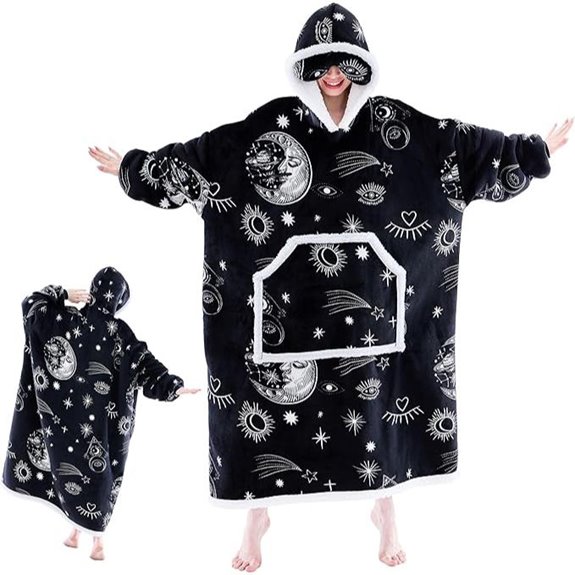 IFNOW Wearable Blanket Hoodie with Eye Mask (Unisex)