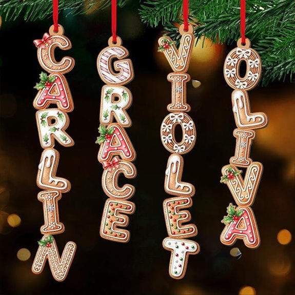 Personalized Gingerbread Family Name Christmas Ornament 2025