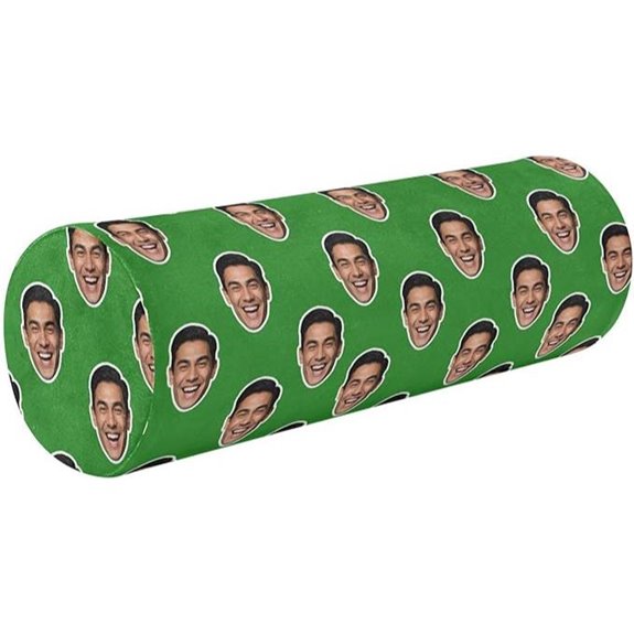 Customizable Green Solid Color Bolster Pillow for Neck Support