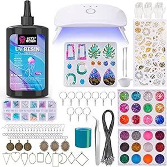Let's Resin Jewelry Making Kit: 153Pcs UV Resin Set