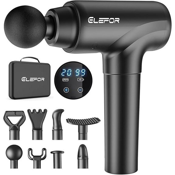 Elefor Massage Gun: Deep Tissue Percussion Massager (20 Speeds)