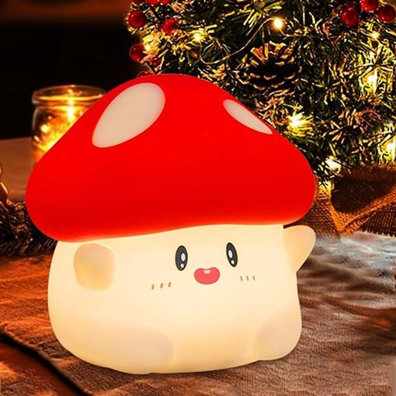 Mushroom Night Light: Dimmable Rechargeable Toy Lamp