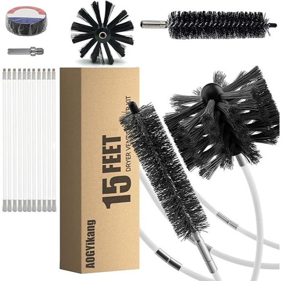 15 ft Dryer Vent Cleaning Brush Kit for Ducts