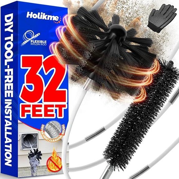 Holikme 32ft Dryer Vent Cleaner Kit with Brush Heads