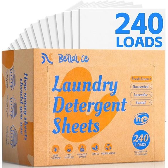 BellaLuce Laundry Detergent Sheets 240 Loads Eco-Friendly
