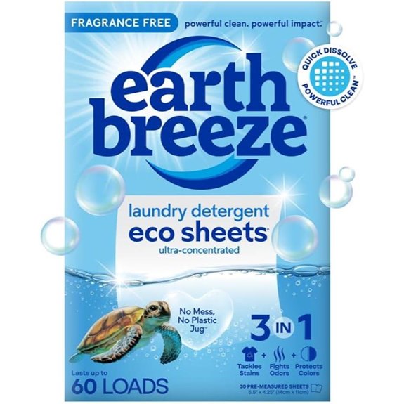 Earth Breeze Fragrance-Free Detergent Sheets (60 Loads)
