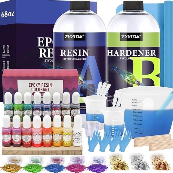 Crystal Clear Epoxy Resin Kit with Pigments & Foils