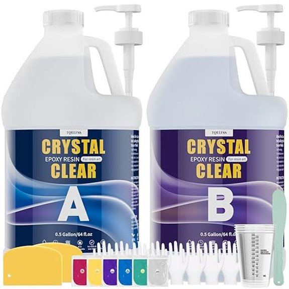 Crystal Clear Epoxy Resin Kit 1 Gallon 1:1 Mix