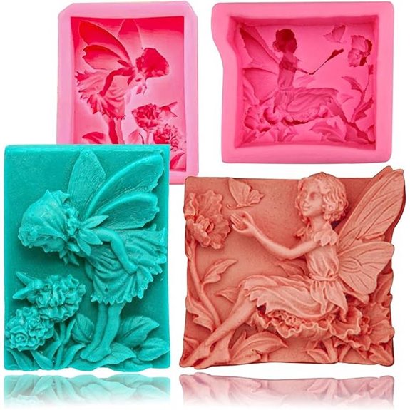 Wehous 2PCS Silicone Soap Molds: Fairy Flower Decor