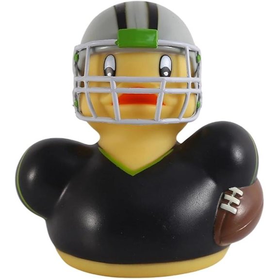 Waddlers Black Football Rubber Duck - Floating Collectible Toy