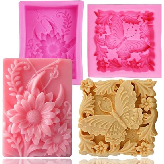 AIDOIT Butterfly Flower Silicone Soap Molds (2-Pack)
