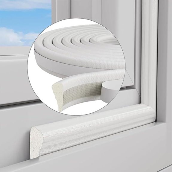 Wedge-Shape Foam Window Weather Stripping Seal (White)