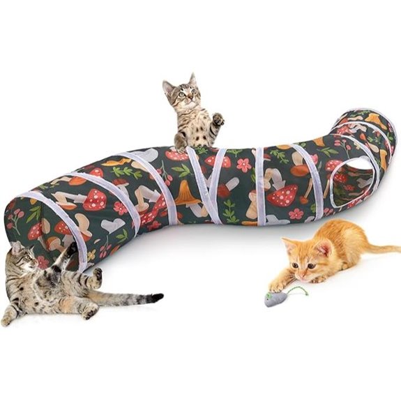 Glittme Cat Tunnel: Foldable Indoor Cat Cave with Toys
