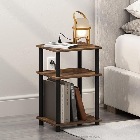 Furinno Night Stand with USB-C Charging Station