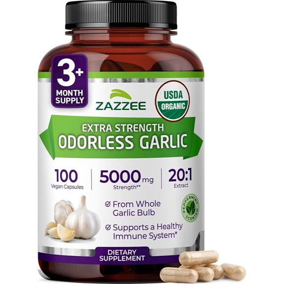 Zazzee Odorless Garlic 20:1 Extract 5000 mg