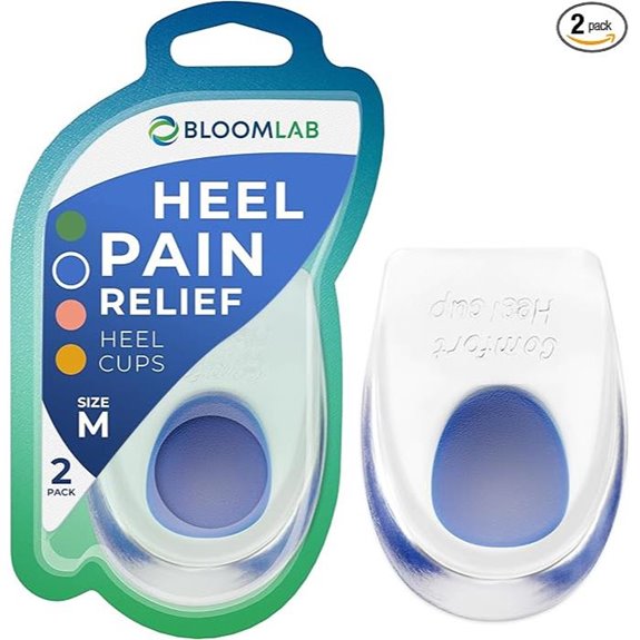 Gel Heel Pads 2 Pack for Foot Pain Relief Inserts