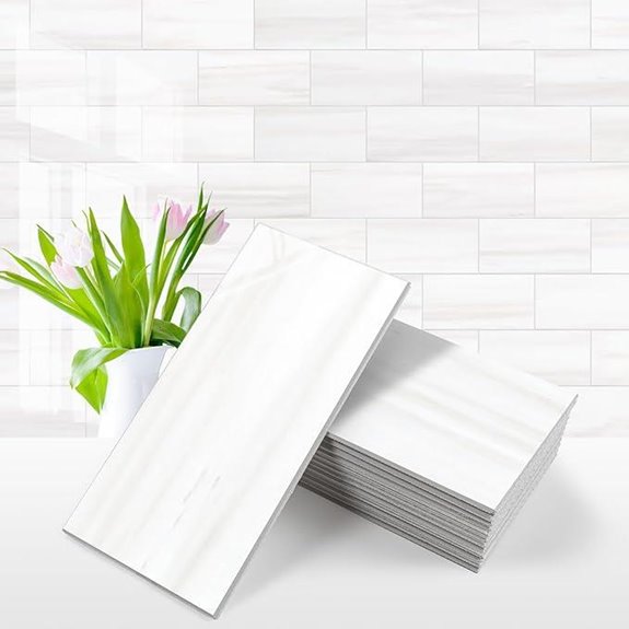 Vamos Tile 100-Piece Glossy White Peel-and-Stick Backsplash Tiles