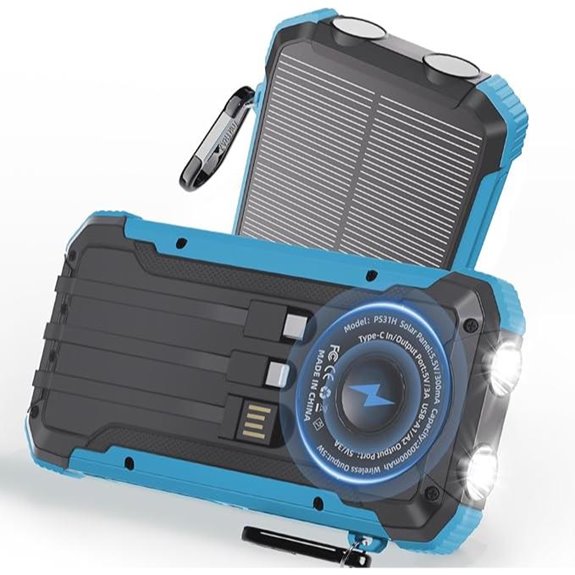 Solar Charger Power Bank 20,000mAh with 6 Outputs