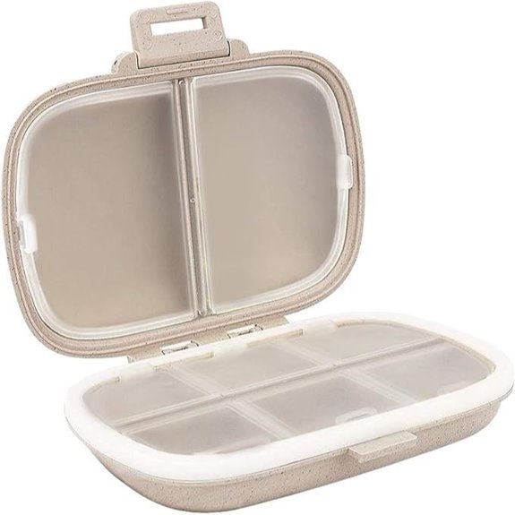 Holii 8-Compartment Travel Pill Organizer Khaki