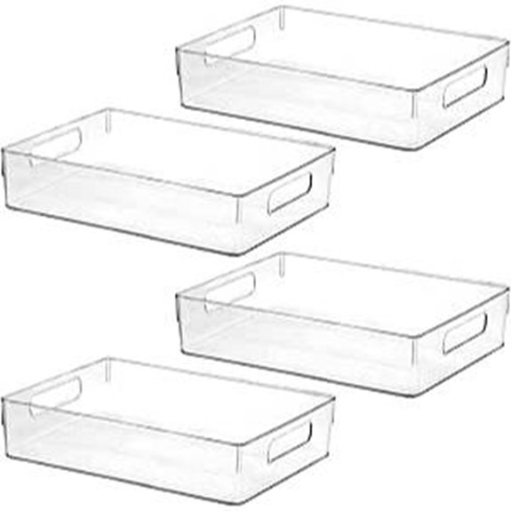 Large Clear Storage Bins for Pantry and Home organizers