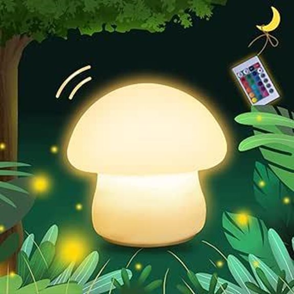 Rechargeable Mushroom Night Light with LEDs and Dimmer