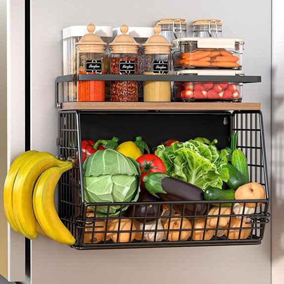 Magnetic Fridge Shelf Organizer for Pantry and Veggies