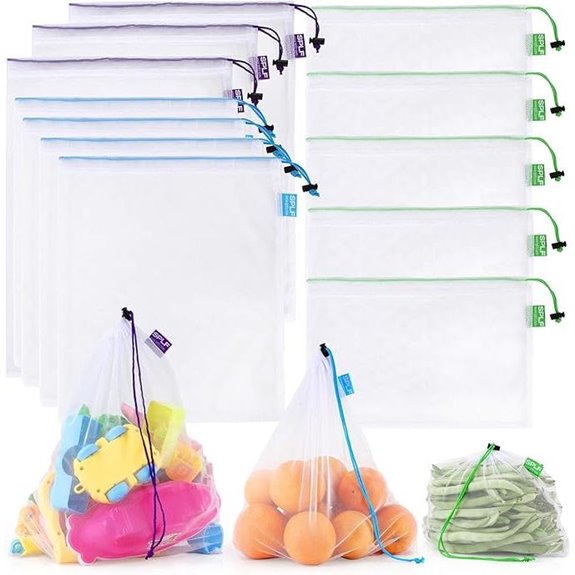 mesh drawstring produce bags