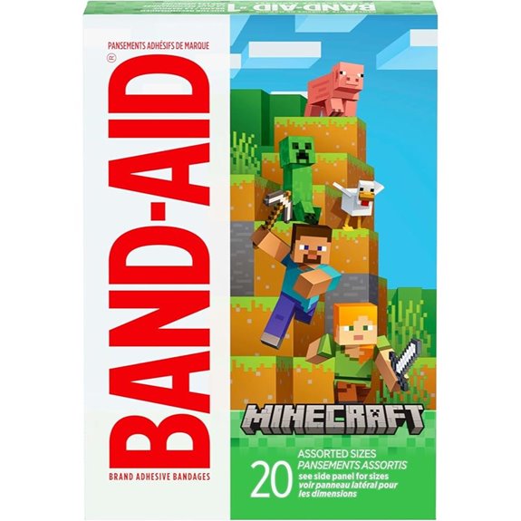 Minecraft-Themed Kids Bandages Assorted Sizes 20 ct