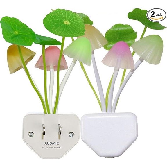 AUSAYE 2-Pack Sensor LED Night Light Mushroom Lamp