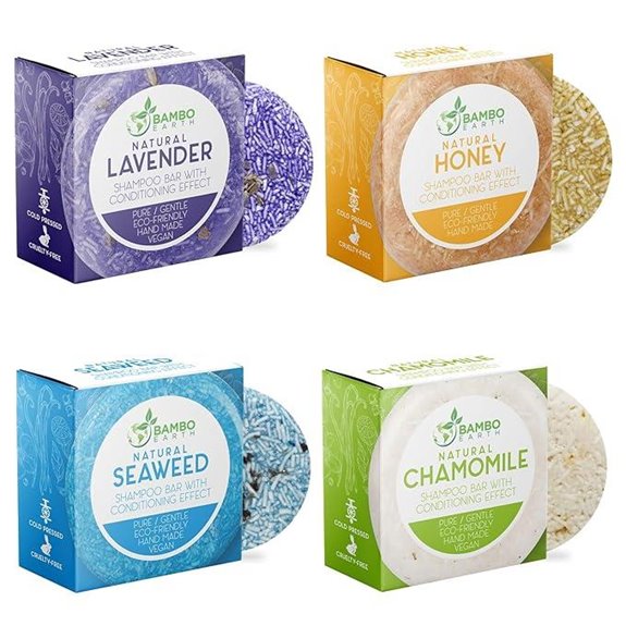Organic Shampoo Bar & Conditioner – 4 Pack Natural Oils