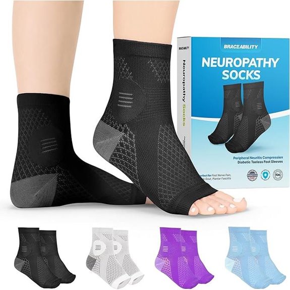 BraceAbility Neuropathy Socks for Nerve Pain (Pair)