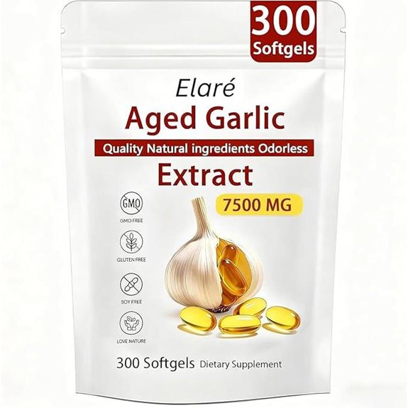 Elare Aged Garlic Extract - 7500mg Odorless Supplement